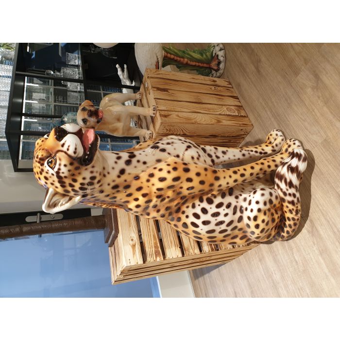 Gepard sitzend 88-90 cm natural Look mit Zunge