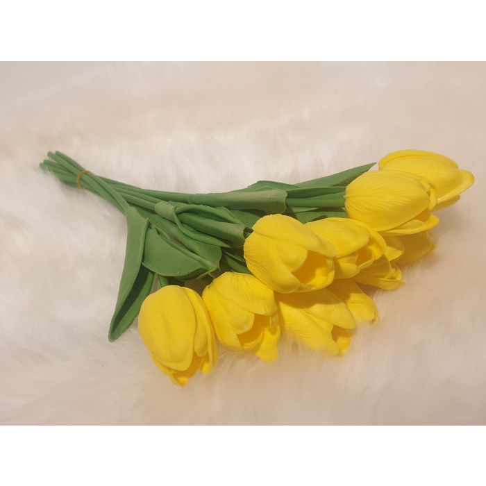 Tulpen gelb Kunstblume 36cm, echt/Stück, touch real wie