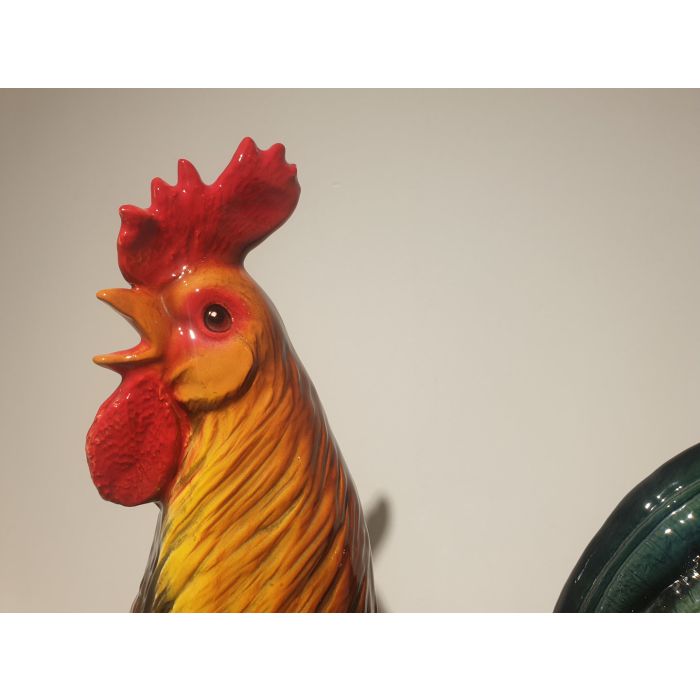 bouteille  Garnier liqueur  Coq en céramique Noire et dorure 31 cm de