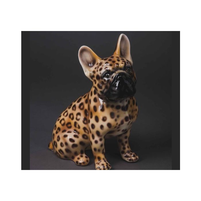 Französische Bulldogge Welpe Figur liegend grau