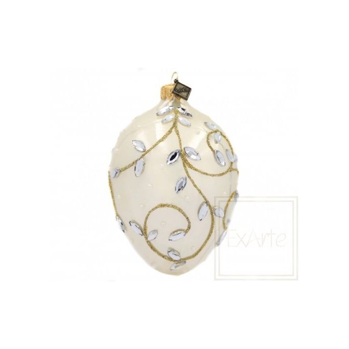 Glas Osterei Stil 13x8cm Fabergé-Ei