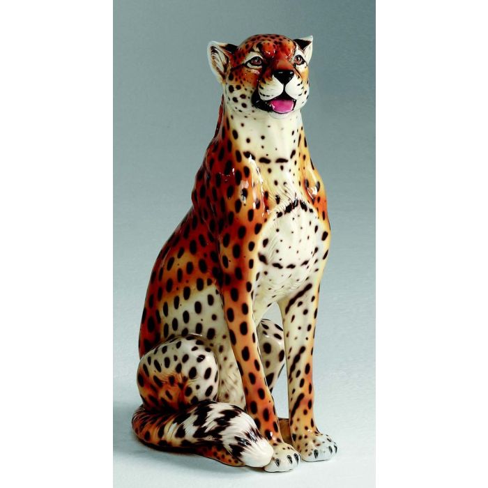 Gepard sitzend 88-90 cm natural Look mit Zunge