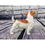 Jack Russell Porzellanfigur stehend 18cm x 19cm weiss-orange