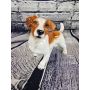 Jack Russell Porzellanfigur stehend 18cm x 19cm weiss-orange