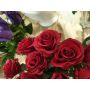 Roses wine red artificial flower 42-44cm like real, real touch, premium (silk/silicone)