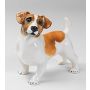 Jack Russell Porzellanfigur stehend 18cm x 19cm weiss-orange