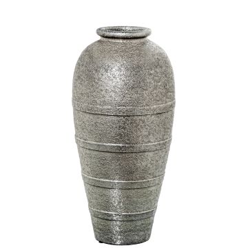 Keramikvase, 32x62cm, silber-gold-grau