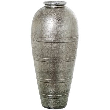 Keramikvase, 34x80cm, silber-gold-grau