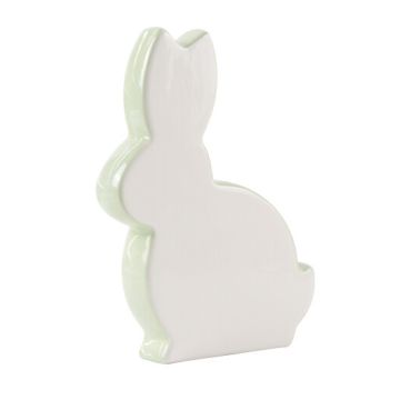 Lapin de Pâques blanc/minze Figurine en céramique 20 cm