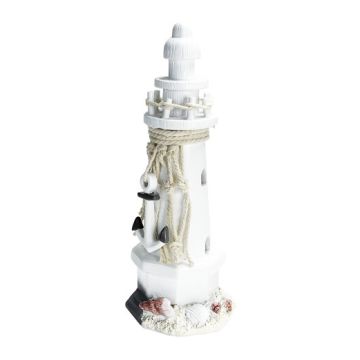 Marine decoration white-grey lighthouse 21cm