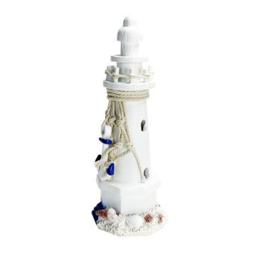 Marine decoration white-blue lighthouse 21cm