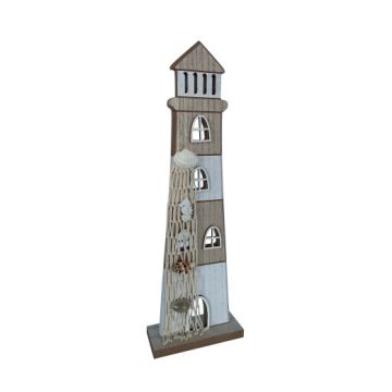 Marine Dekoration weiss-blau Leuchtturm 29.5cm