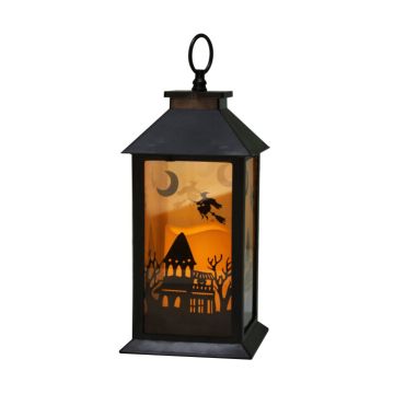 Lanterne LED en bois, 14x30cm, design Halloween