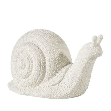 Decoration ceramic snail figurine drop beige/white 26x11x13cm
