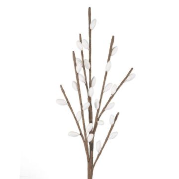Chaton en osier, fleur artificielle, blanc 54cm