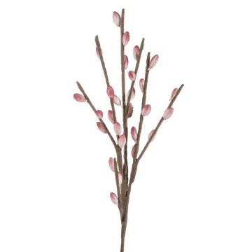 Chaton en osier, fleur artificielle, rose 54cm