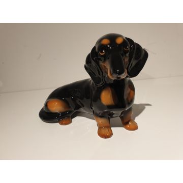 Dachshund (dachshund) 18cm x 15cm shorthair, black-red
