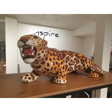 Leopard lauernd  65x25x25cm, natural Look