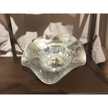 Glass bowl 28 cm, handmade, rainbow