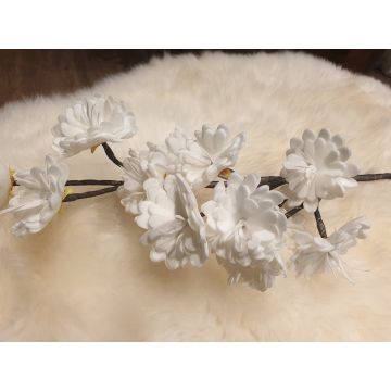 Artificial flower, white, 80 cm, 12 blossoms