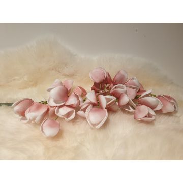 Fleur artificielle, rose/blanche 67 cm