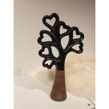 Keramikbaum, 38 cm schwarz/beige