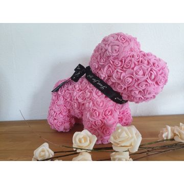 Rose dog approx. 35cm x 31cm pink