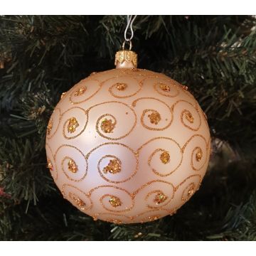 Boule de Noël, 10cm, champagne or, boule en verre, décoration de Noël