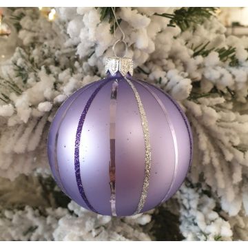 Boule de Noël, 8cm, lilas, boule en verre, décoration de Noël