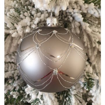 Boule de Noël, 10cm, métallique, boule en verre, décoration de Noël