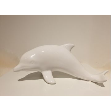 Dauphins blancs figurine en porcelaine 23x10cm