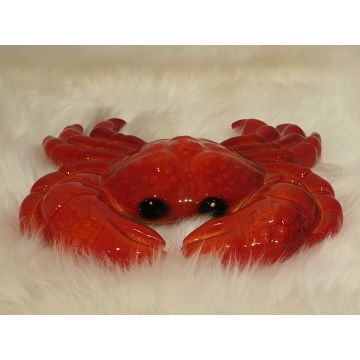 Crabe figurine en porcelaine rouge 18x16cm
