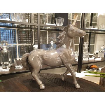 Einhorn Porzellanfigur stehend ca.31cm x 32cm grau Perlmutt