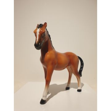 Horse/foal porcelain figurine standing approx. 25cm