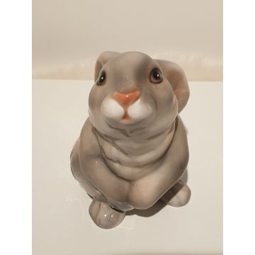 Lapin, figurine en porcelaine grise-brune 15 cm, de "Alice au pays des merveilles