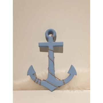 Marine decoration anchor blue 18x15cm