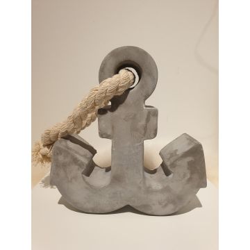 Marine decoration concrete anchor 19x20cm