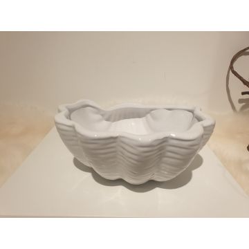 Marine decoration shell bowl 20x20cm white