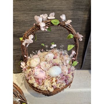 Easter decoration, Easter basket with Easter eggs 30 cm