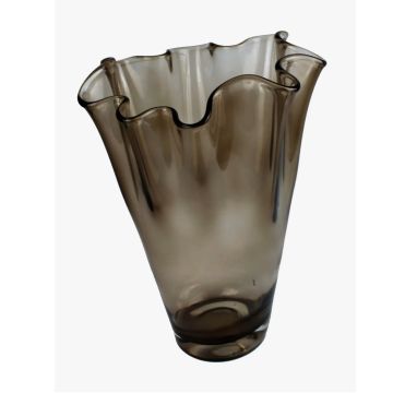 Glasvase, ca.30x21cm, Blumenvase, Handgemacht braun
