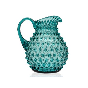 Crystal jug / water jug 2600ml aquamarine Kvetna 1794 Polka Dot