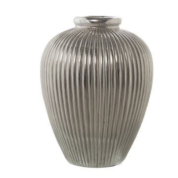 Glas-Keramikvase 32cm, silber