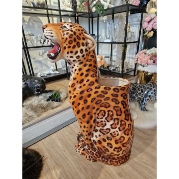 Leopard Vase/Regenschirmständer sitzend ca 85 cm