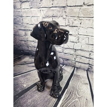 Deutsche Dogge sitzend ca.58 cm lack schwarz