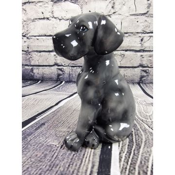 Deutsche Dogge Welpe sitzend ca.29 cm blau