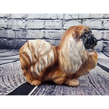 Pekingese Porzellanfigur 20x15cm braunlich