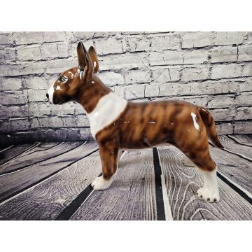 Bullterrier Porzellanfigur stehend gestromt ca.55x50 cm Lebensgrösse XXL