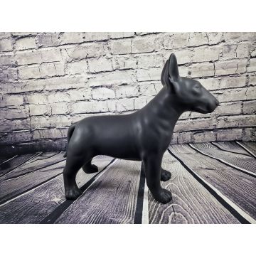 Bullterrier Porzellanfigur stehend schwarz matt ca.55x50 cm Lebensgrösse XXL