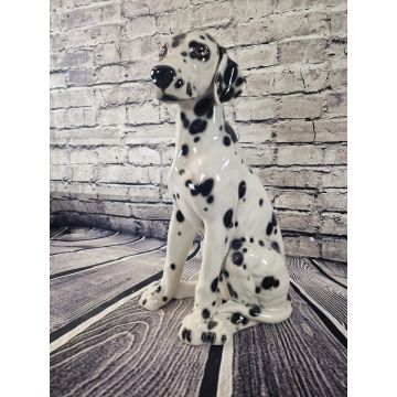 Dalmatiner schwarz/weiss sitzend Porzellanfigur ca.58cm