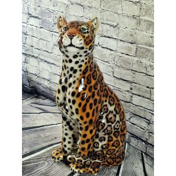 Freundliche Jaguar sitzend ca.88cm, natural Look